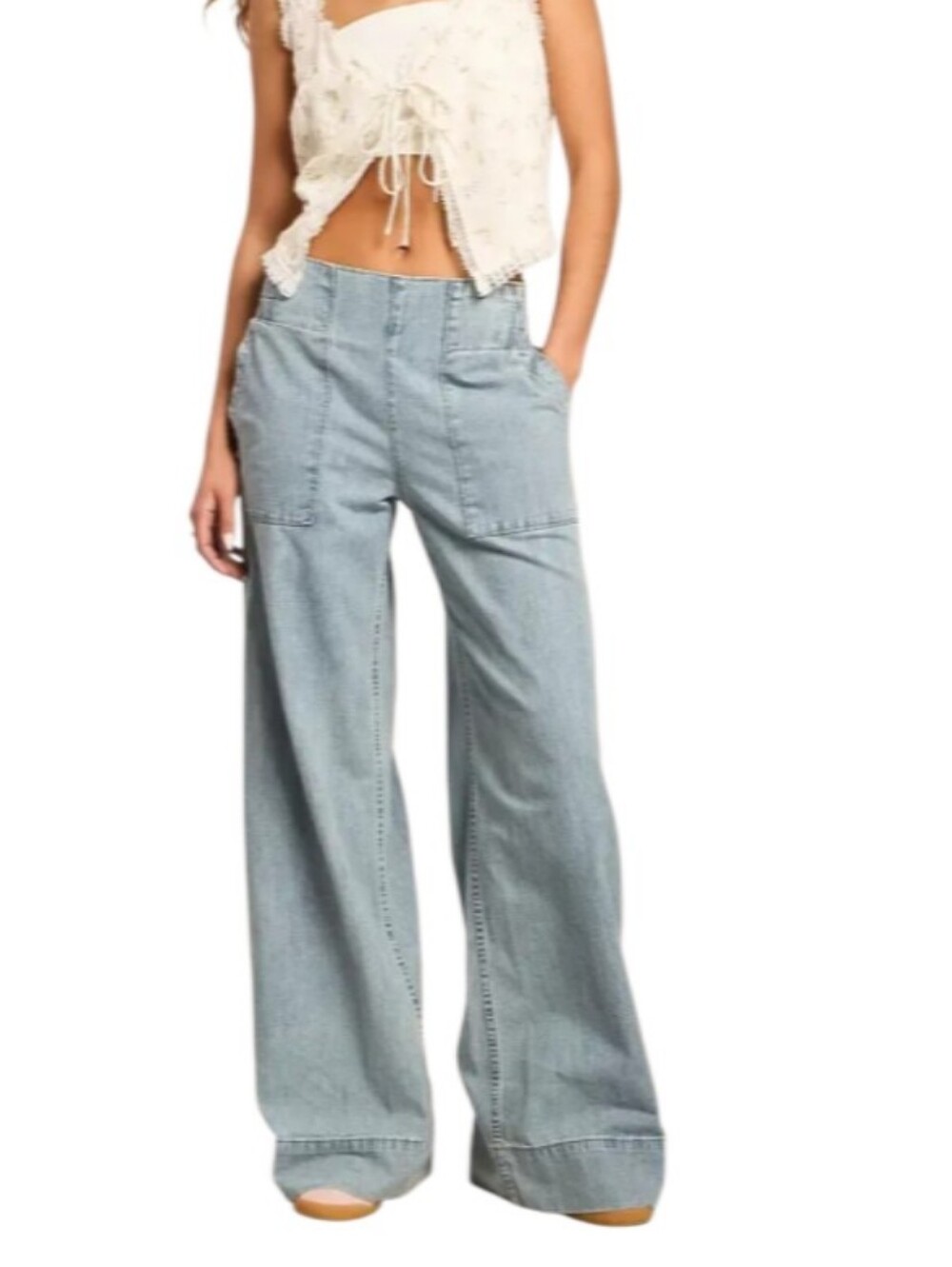 Free People Breezy Pullon Wide Leg Jeans